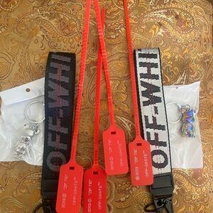 Highly collectible off-white keychains & zip face